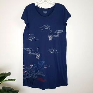 Monoprix femme bio tee shirt dress, crane scenery, women's size 38/40